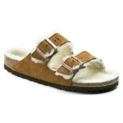 Birkenstock Arizona Shearling Suede Leather Mink