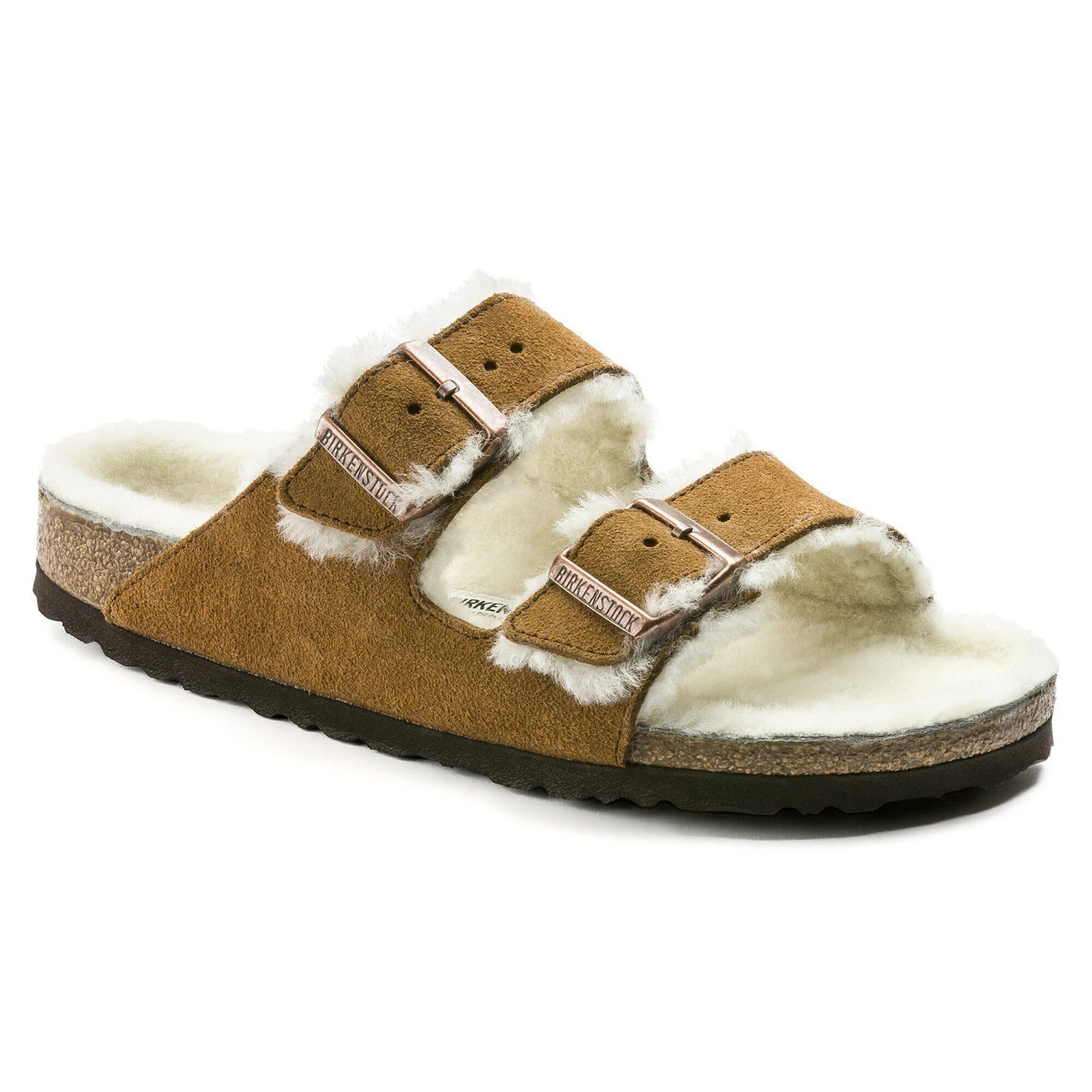 Birkenstock Arizona Shearling Suede Leather Mink 1 Birkenstock Arizona Shearling Suede Leather Mink