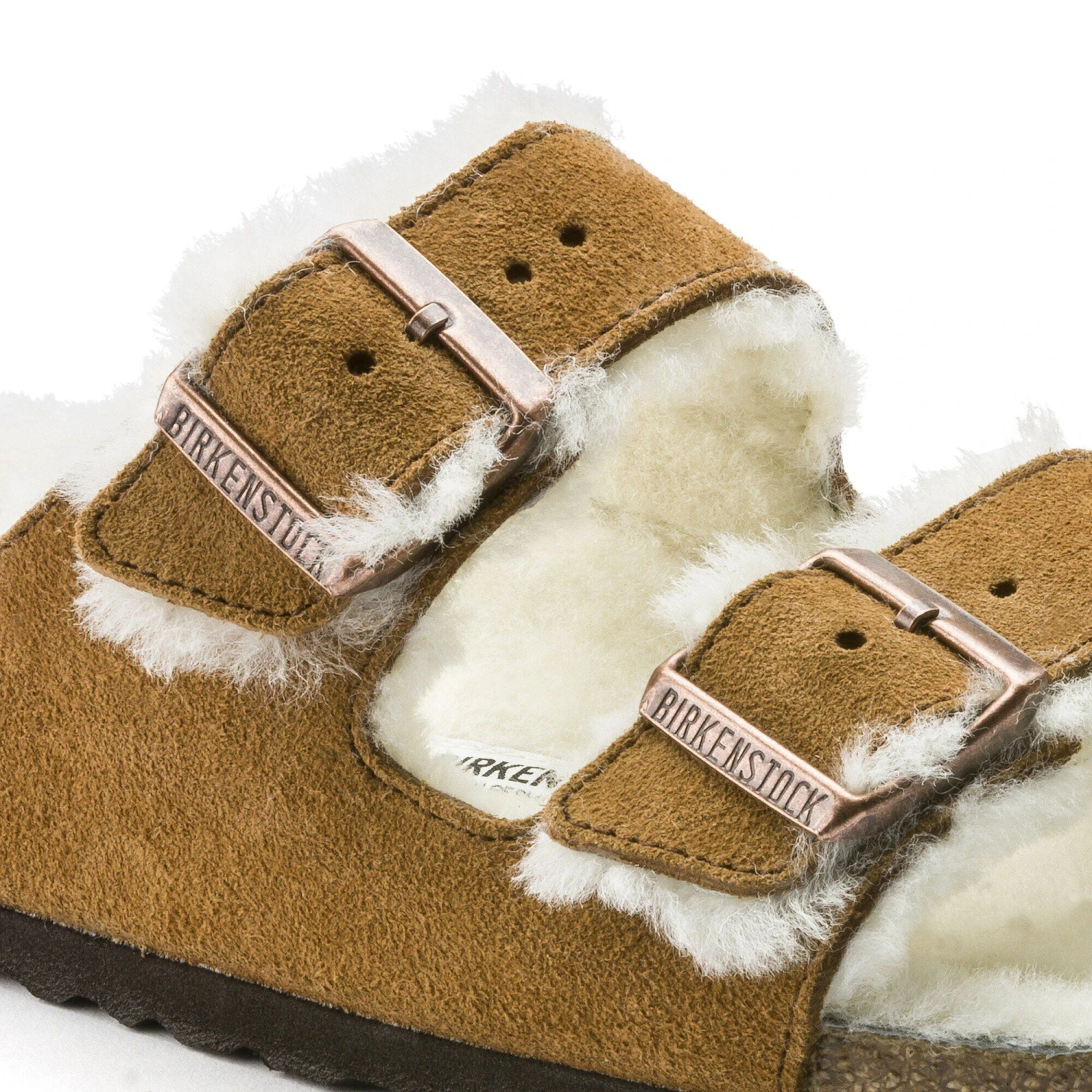 Birkenstock Arizona Shearling Suede Leather Mink 5 Birkenstock Arizona Shearling Suede Leather Mink - Image 5