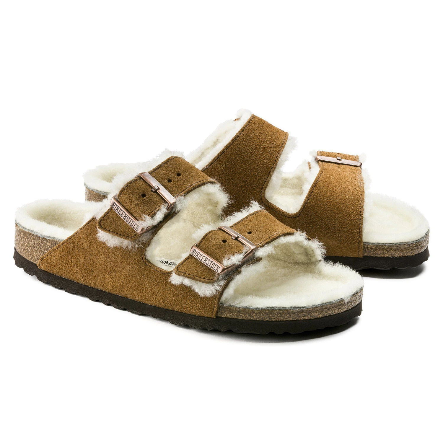 Birkenstock Arizona Shearling Suede Leather Mink 7 Birkenstock Arizona Shearling Suede Leather Mink - Image 7