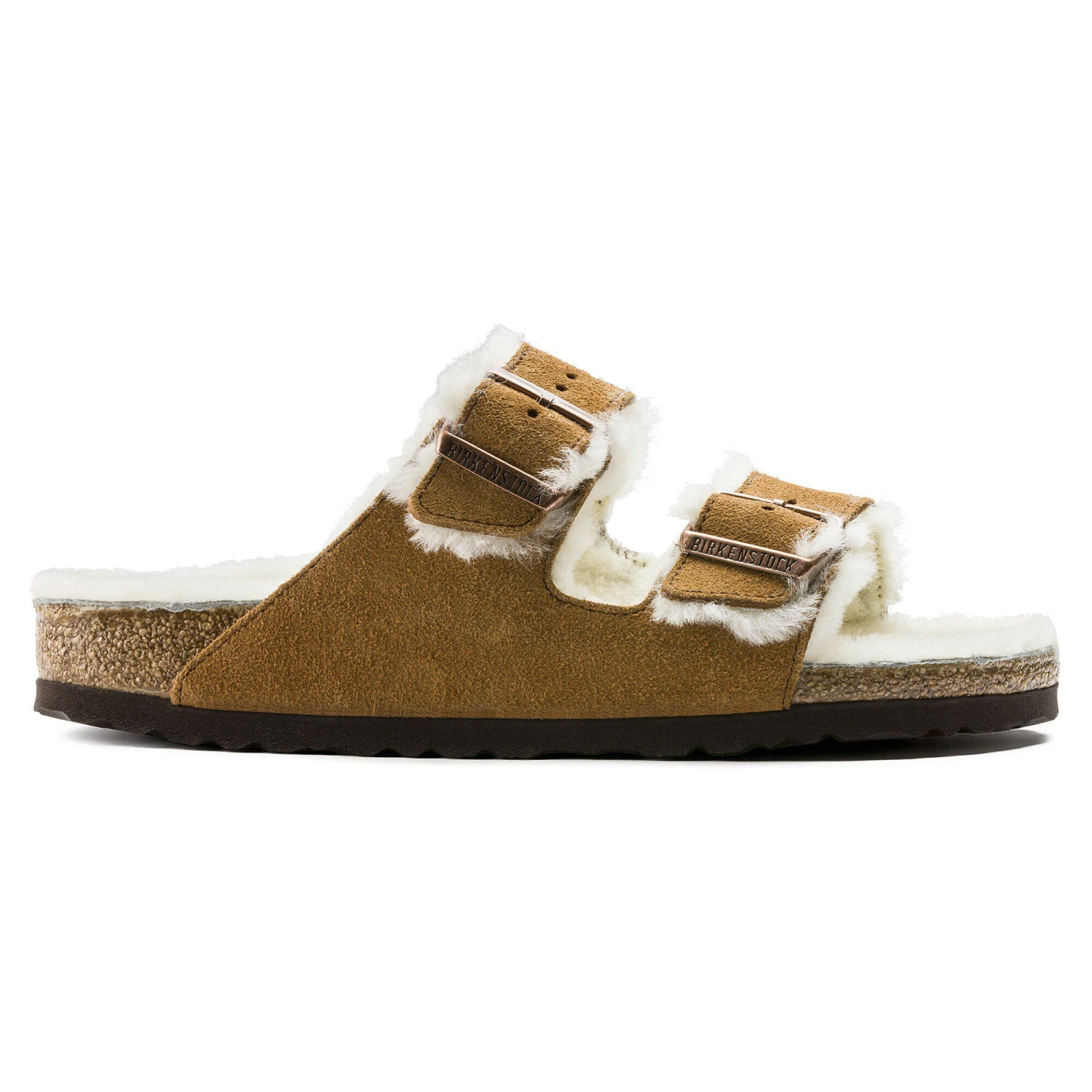 Birkenstock Arizona Shearling Suede Leather Mink 3 Birkenstock Arizona Shearling Suede Leather Mink - Image 3