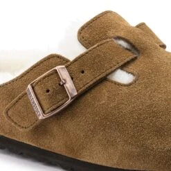 Birkenstock Boston Shearling Suede Leather Mink -Birkenstock Shop 1001141 detail 1