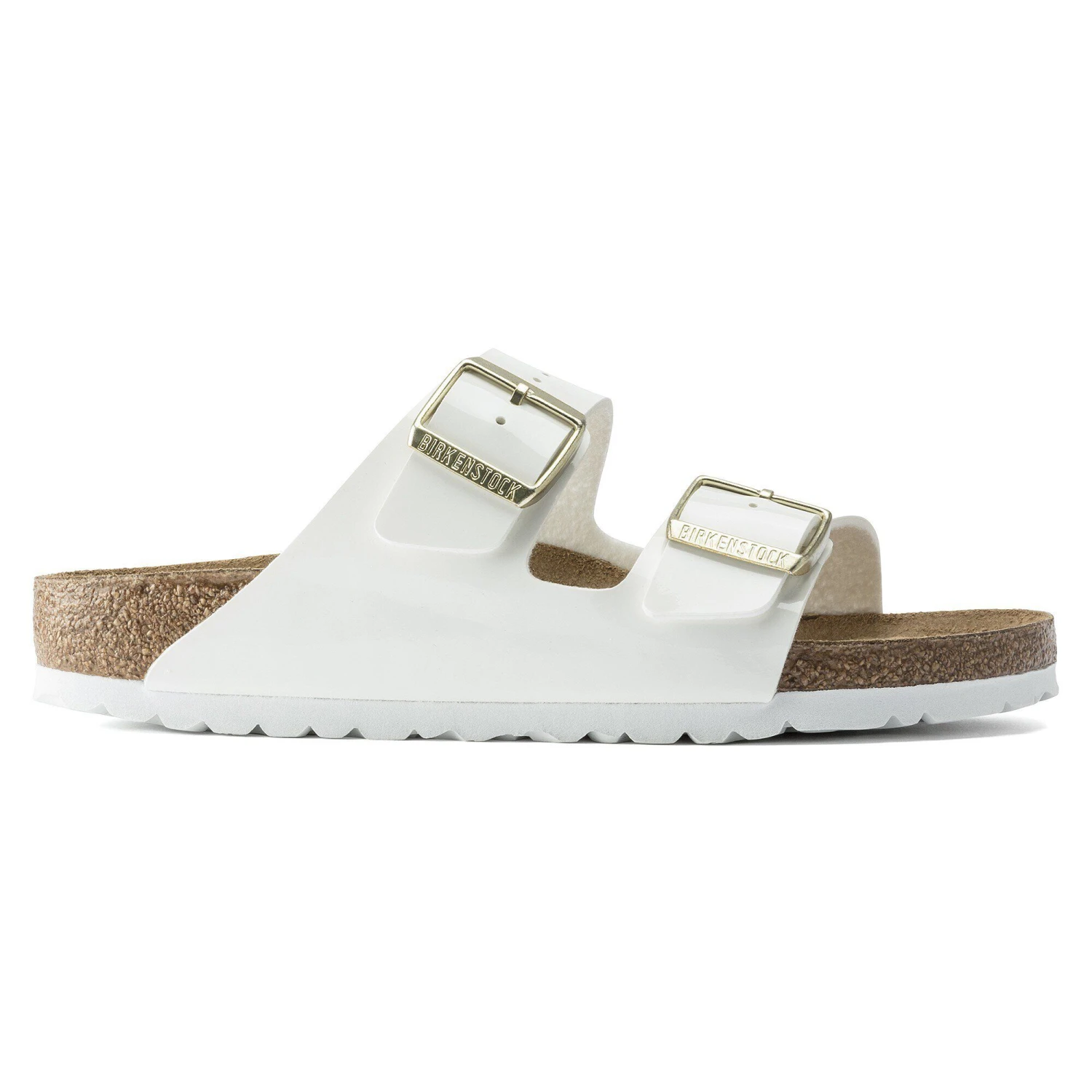 Birkenstock Arizona Birko-Flor Patent Patent White 3 Birkenstock Arizona Birko-Flor Patent Patent White - Image 3
