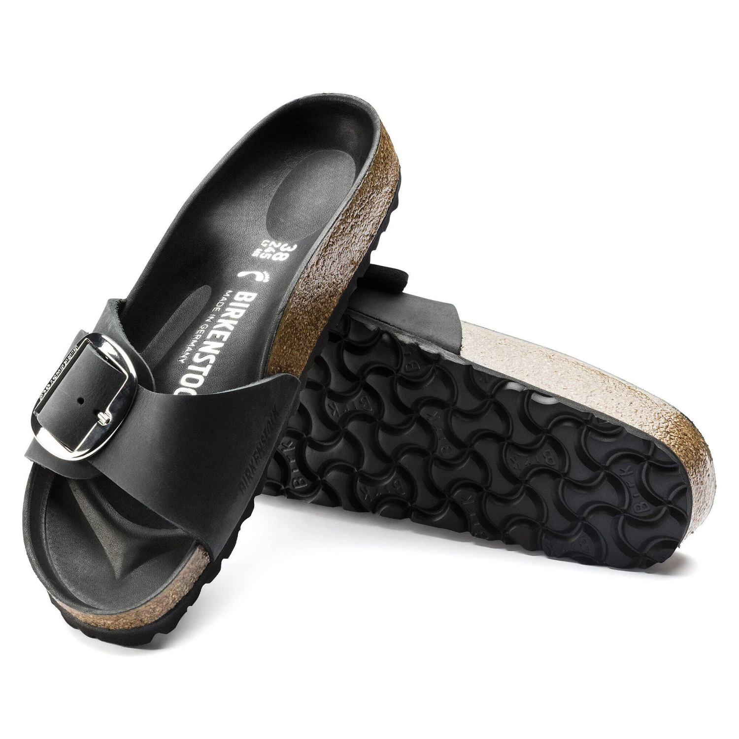 Birkenstock Madrid Big Buckle Oiled Leather Black 5 Birkenstock Madrid Big Buckle Oiled Leather Black - Image 5