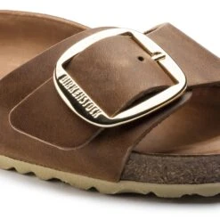 Birkenstock Madrid Big Buckle Oiled Leather Cognac -Birkenstock Shop 1006525 detail 1