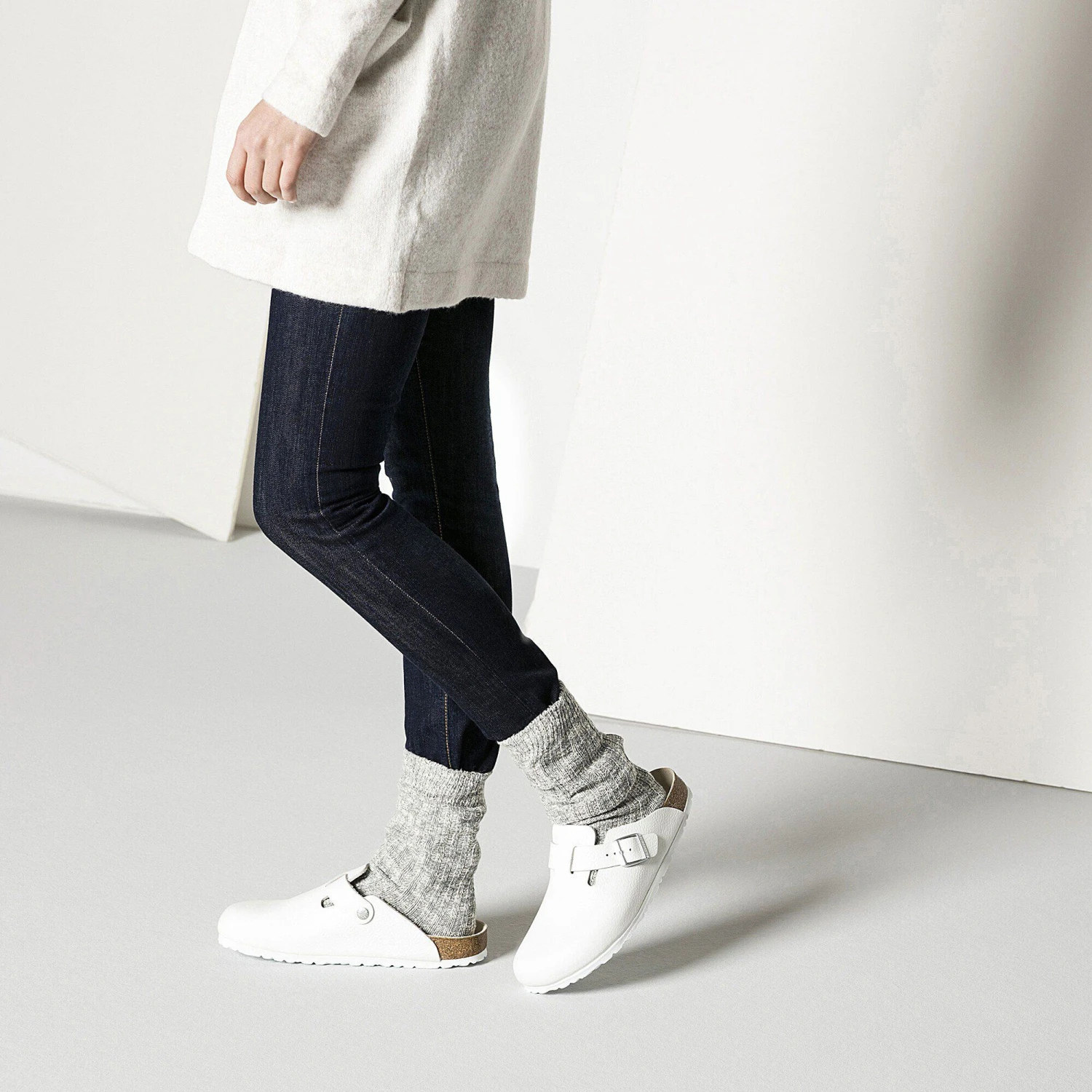 Birkenstock Cotton Slub Women Cotton-Polyamide-Elastane Gray/White 6 Birkenstock Cotton Slub Women Cotton-Polyamide-Elastane Gray/White - Image 6