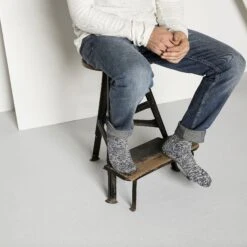 Birkenstock Cotton Slub Men Cotton-Polyamide-Elastane Blue/White -Birkenstock Shop 1008062 f closeup m