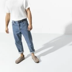 Birkenstock London Suede Leather Taupe -Birkenstock Shop 1010504 f look m