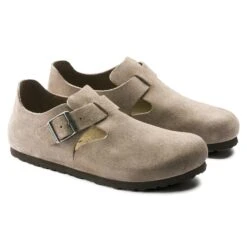 Birkenstock London Suede Leather Taupe -Birkenstock Shop 1010504 pair