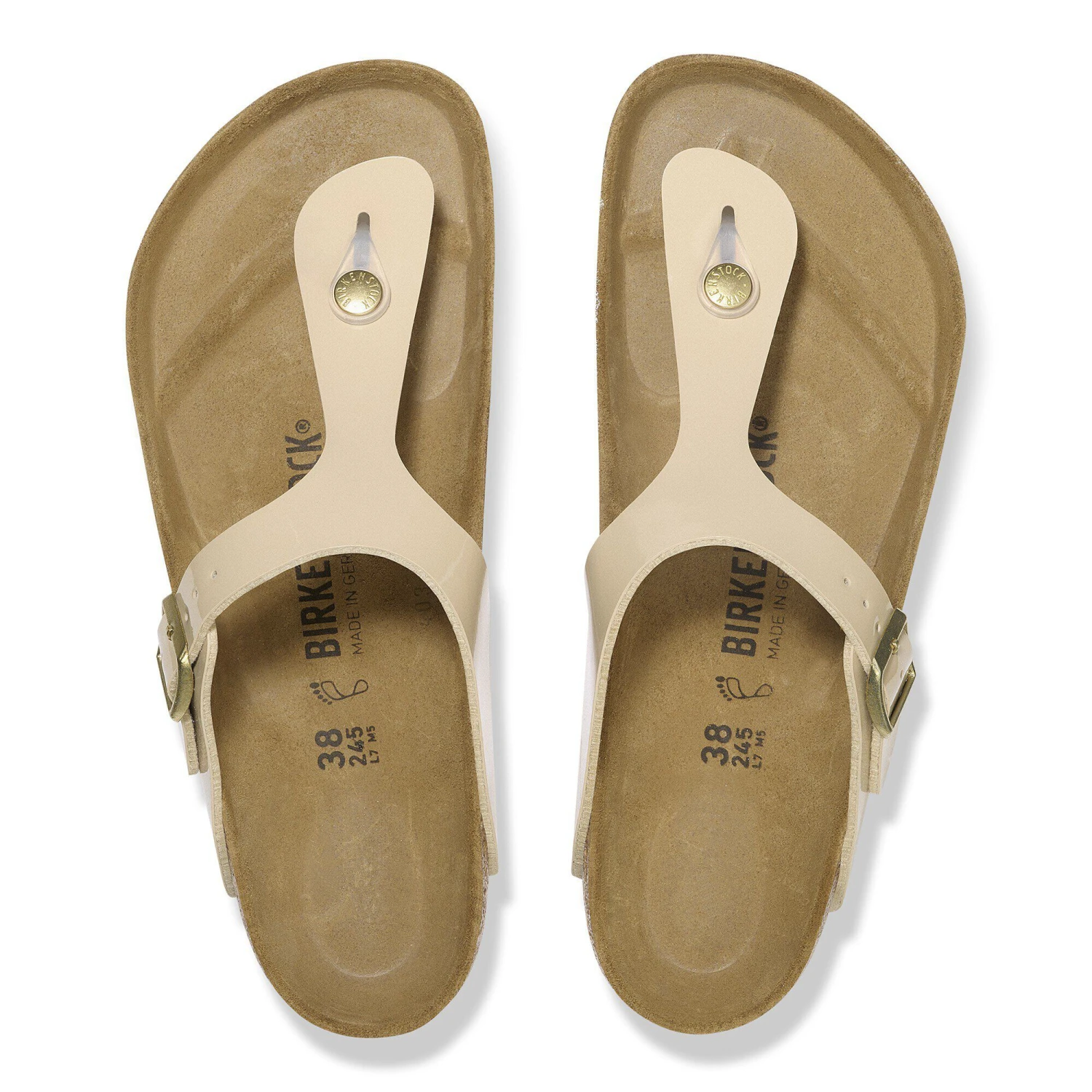 Birkenstock Gizeh Birko-Flor Patent Patent Sand 2 Birkenstock Gizeh Birko-Flor Patent Patent Sand - Image 2