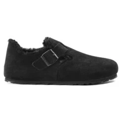 Birkenstock London Shearling Suede Leather Black -Birkenstock Shop 1014961 side