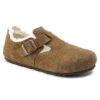 Birkenstock London Shearling Suede Leather Dark Tea -Birkenstock Shop 1014963