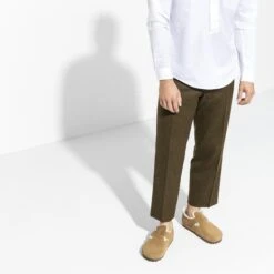 Birkenstock London Shearling Suede Leather Dark Tea -Birkenstock Shop 1014963 f look m