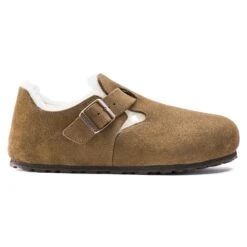 Birkenstock London Shearling Suede Leather Dark Tea -Birkenstock Shop 1014963 side