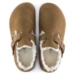 Birkenstock London Shearling Suede Leather Dark Tea -Birkenstock Shop 1014963 top