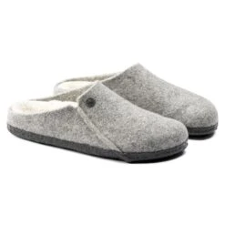 Birkenstock Zermatt Shearling Wool Felt Light Gray -Birkenstock Shop 1015086 pair