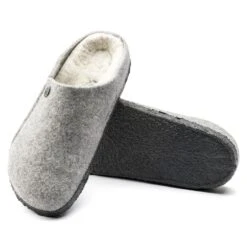 Birkenstock Zermatt Shearling Wool Felt Light Gray -Birkenstock Shop 1015086 sole