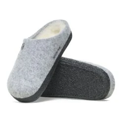 Birkenstock Zermatt Kids Shearling Wool Felt Light Gray -Birkenstock Shop 1015182 sole