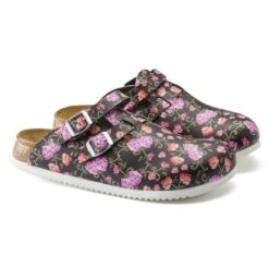 Birkenstock Kay SL Birko-Flor Blooming Roses Black 11 Birkenstock Kay SL Birko-Flor Blooming Roses Black -Birkenstock Shop 1016662 pair