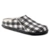 Birkenstock Zermatt Shearling Wool Felt Plaid White