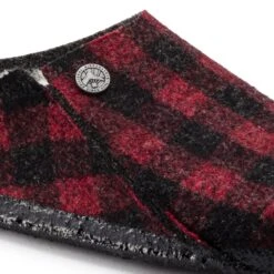 Birkenstock Zermatt Shearling Wool Felt Plaid Red -Birkenstock Shop 1017544 detail 1