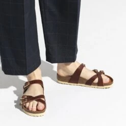 Birkenstock Franca Oiled Leather Cognac -Birkenstock Shop 1017568 f closeup f