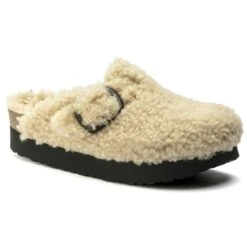 Boston Big Buckle Flex Platform Shearling Teddy Eggshell