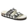 Birkenstock Arizona Shearling Wool Plaid White