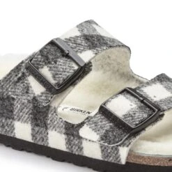 Birkenstock Arizona Shearling Wool Plaid White -Birkenstock Shop 1018114 detail 1