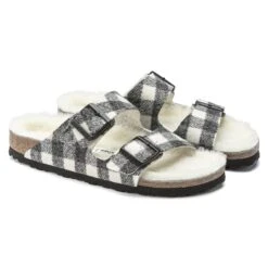 Birkenstock Arizona Shearling Wool Plaid White -Birkenstock Shop 1018114 pair