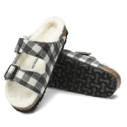 Birkenstock Arizona Shearling Wool Plaid White -Birkenstock Shop 1018114 sole