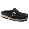Birkenstock Buckley Shearling Suede Leather Black