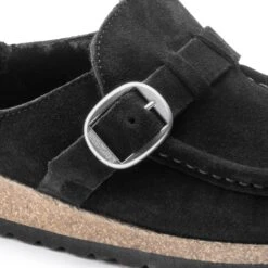Birkenstock Buckley Shearling Suede Leather Black -Birkenstock Shop 1018126 detail 1