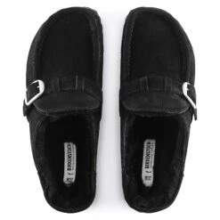 Birkenstock Buckley Shearling Suede Leather Black -Birkenstock Shop 1018126 top