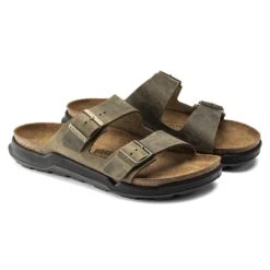 Birkenstock Arizona Crosstown Men Oiled Leather Faded Khaki -Birkenstock Shop 1018463 pair