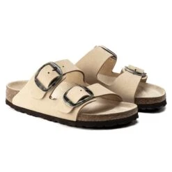 Birkenstock Arizona Big Buckle Nubuck Leather Almond -Birkenstock Shop 1018674 pair