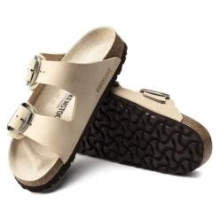 Birkenstock Arizona Big Buckle Nubuck Leather Almond -Birkenstock Shop 1018674 sole