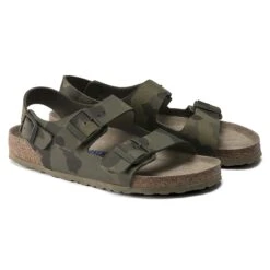 Birkenstock Milano Soft Footbed Birko-Flor Desert Soil Camo Green -Birkenstock Shop 1018780 pair