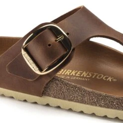 Birkenstock Gizeh Big Buckle Oiled Leather Cognac -Birkenstock Shop 1018785 detail 1