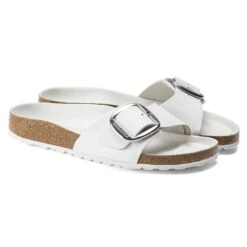 Birkenstock Madrid Big Buckle Leather White -Birkenstock Shop 1018866 pair