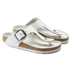 Birkenstock Gizeh Big Buckle Leather White -Birkenstock Shop 1018885 pair