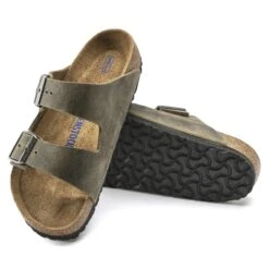 Birkenstock Arizona Soft Footbed Oiled Leather Faded Khaki -Birkenstock Shop 1019313 sole