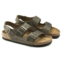 Birkenstock Milano Oiled Leather Faded Khaki -Birkenstock Shop 1019336 pair