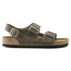 Birkenstock Milano Oiled Leather Faded Khaki -Birkenstock Shop 1019336 side