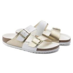 Birkenstock Arizona Split Birko-Flor White/Gold -Birkenstock Shop 1019996 pair