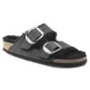 Birkenstock Arizona Big Buckle Shearling Oiled Leather Black