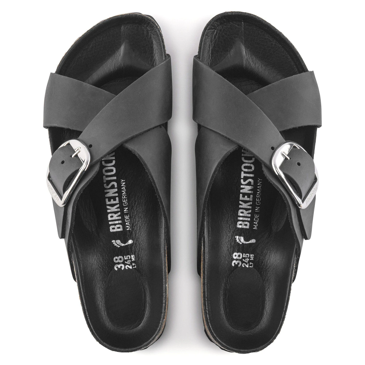 Birkenstock Siena Big Buckle Oiled Leather Black 2 Birkenstock Siena Big Buckle Oiled Leather Black - Image 2