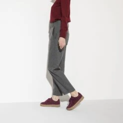 Birkenstock Bend Low Suede Leather Maroon -Birkenstock Shop 1020276 f look f