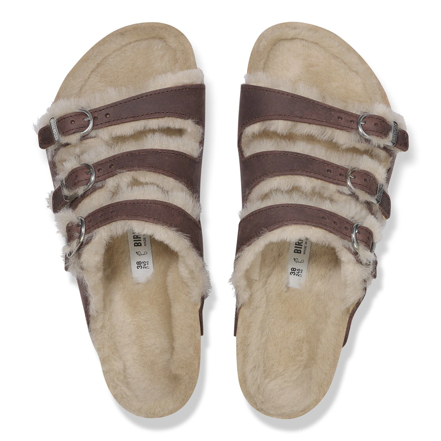 Birkenstock Florida Shearling Oiled Leather Habana 2 Birkenstock Florida Shearling Oiled Leather Habana - Image 2