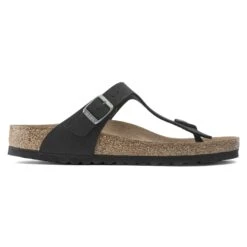 Birkenstock Gizeh Vegan Birkibuc Black -Birkenstock Shop 1020380 side